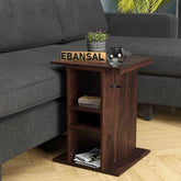 Mobell Solid Sheesham Wood Side End Table (Walnut Finish)